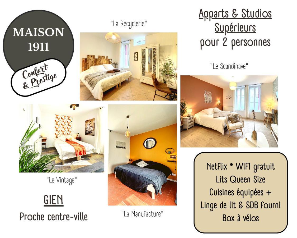 Studio La Recyclerie - Maison 1911 - Confort & Prestige Gien ภายนอก รูปภาพ